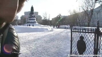 A hot blonde chick with perfect ass gets seduced and fucked