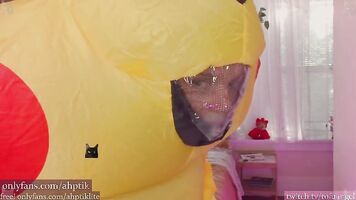 dumbest camgirl on earth struggles in pokemon costume (SFW)