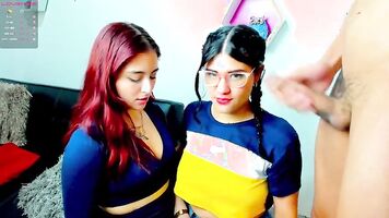 Latina is ass licked by friend and throatfucked by big dick